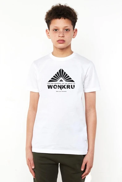 The100 Wonkru Sembol Beyaz Çocuk Bisikletyaka Tshirt ürün görseli 1