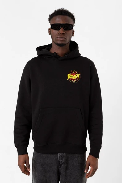 Big Bang Theory Bang Logo Siyah Erkek 3ip Kapşonlu Sweatshirt ürün görseli 1