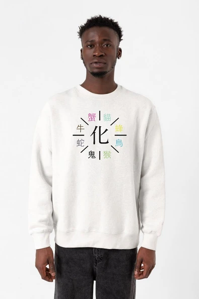 Monogatari Anime Apparitions Beyaz Erkek 2ip Sweatshirt ürün görseli 1