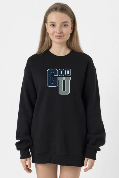 Gen V Godolkin University Abbreviation Siyah Kadın 2ip Sweatshirt ürün görseli 1