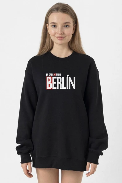 La Casa De Papel Berlin Siyah Kadın 2ip Sweatshirt ürün görseli 1