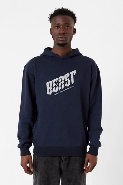 Mr Beast Make The World Lacivert Erkek 3ip Kapşonlu ürün görseli 1