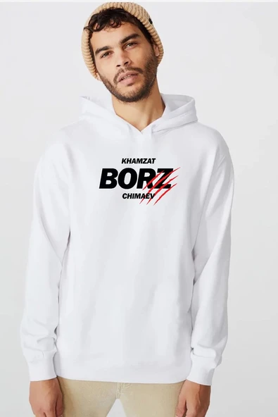 Khamzat Chimaev Borz Claw Beyaz Erkek 3ip Kapşonlu  Sweatshirt ürün görseli 1