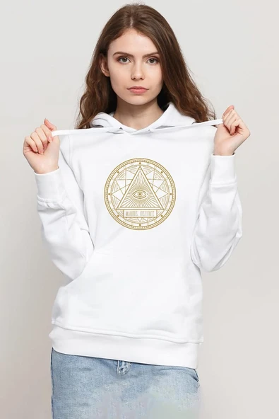 3 Body Problem Magnus Institute Beyaz Kadın 3ip Kapşonlu Sweatshirt ürün görseli 1