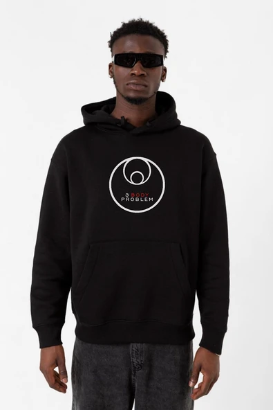 3 Body Problem Logo Siyah Erkek 3ip Kapşonlu Sweatshirt ürün görseli 1