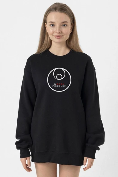 3 Body Problem Logo Siyah Kadın 2ip Sweatshirt ürün görseli 1