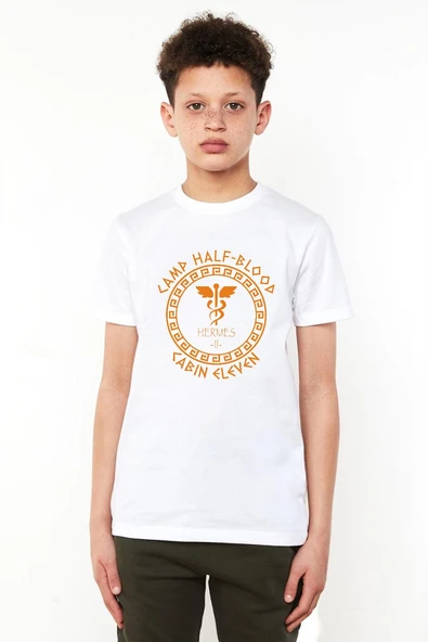 Camp Half Blood Hermes Beyaz Çocuk Bisikletyaka Tshirt ürün görseli 1