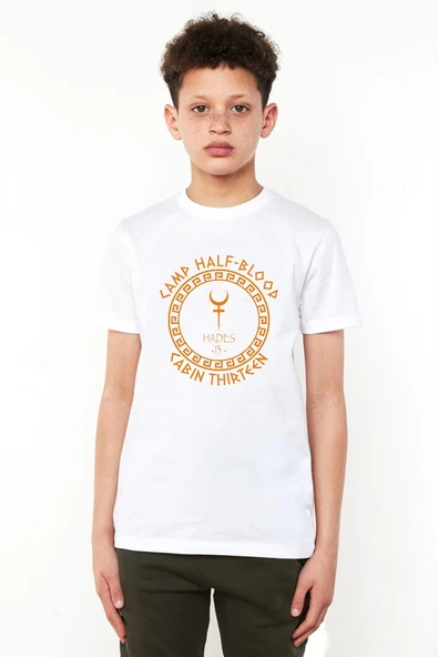 Camp Half Blood Hades Beyaz Çocuk Bisikletyaka Tshirt ürün görseli 1
