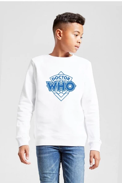 Doctor Who New Beyaz Çocuk 2ip Sweatshirt ürün görseli 1