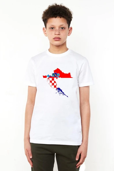 Euro 24 Croatia Beyaz Çocuk Bisikletyaka Tshirt ürün görseli 1