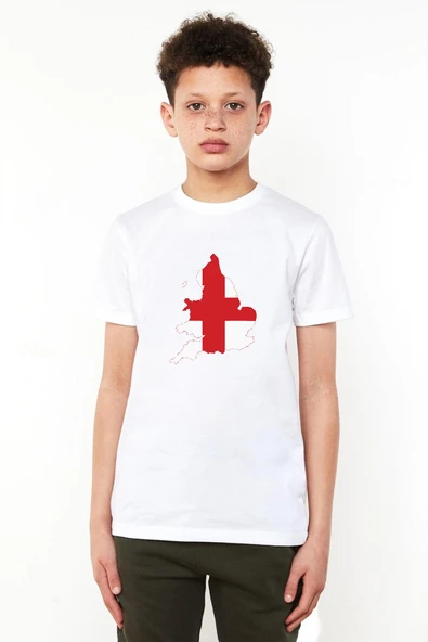 Euro 24 England Beyaz Çocuk Bisikletyaka Tshirt ürün görseli 1