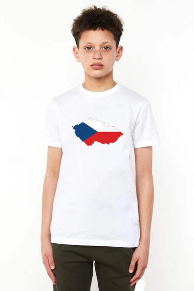 Euro 24 Czech Beyaz Çocuk Bisikletyaka Tshirt ürün görseli 1