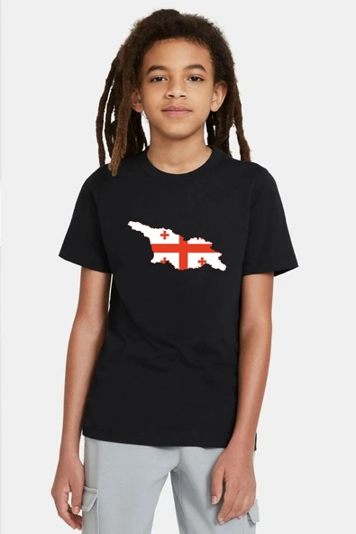 Euro 24 Georgia Siyah Çocuk Tshirt ürün görseli 1