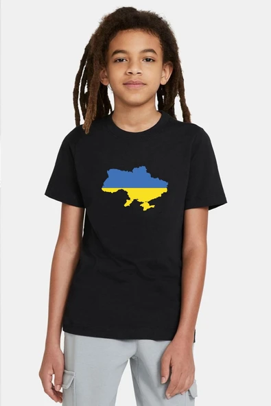 Euro 24 Ukraine Siyah Çocuk Tshirt ürün görseli 1