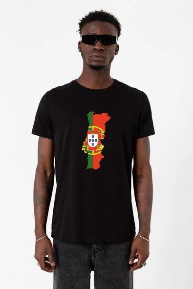 Euro 24 Portugal Siyah Erkek Tshirt ürün görseli 1