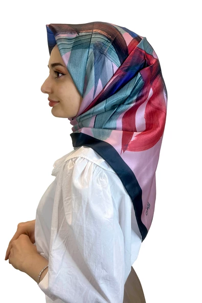 Quare Fırça Desen Kristal Eşarp 01066  PUDRA ürün görseli 1