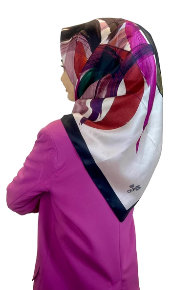 Quare Fırça Desen Kristal Eşarp 01066  KIRIK BEYAZ ürün görseli 1