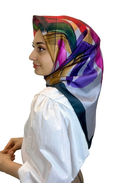 Quare Fırça Desen Kristal Eşarp 01066  GRİ ürün görseli 1