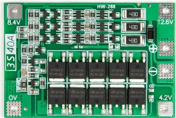 3S Bms 40A 18650 Lityum Pil Lipo Pil Şarj Koruma Devresi Balanslı ürün görseli 1