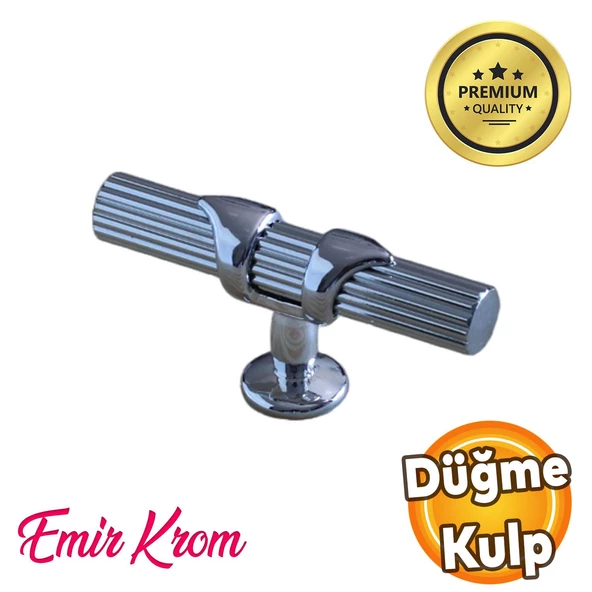 Emir Krom Metal Düğme Tek Vidalı Çekmece Mutfak Mobilya Dolabı Dolap Kapak Kulpu Kulbu Kulpları ürün görseli 1