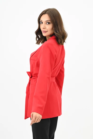 Kadın Kuşaklı Blazer Ceket 9004-1-24 - Resim 5