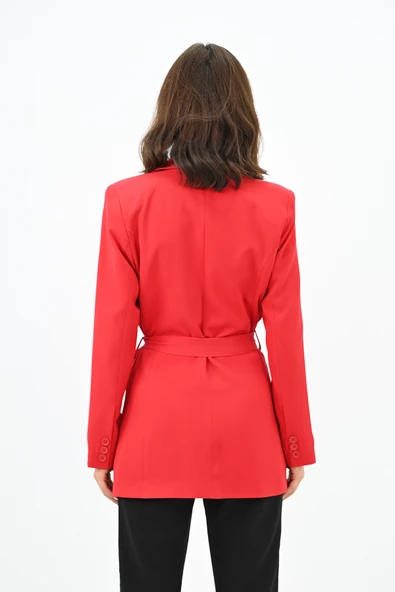Kadın Kuşaklı Blazer Ceket 9004-1-24 - Resim 4