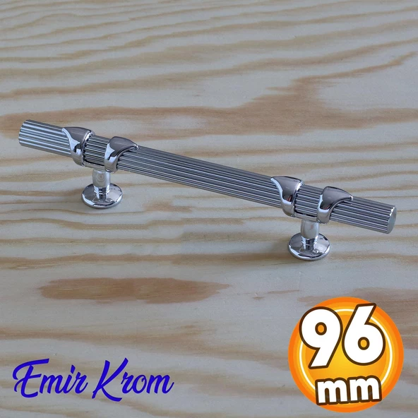 Emir Kulp Krom 96 mm - 9.6 cm Metal Mobilya Mutfak Çekmece Dolap Dolabı Kapak Kulbu Kulpu Kulpları ürün görseli 1