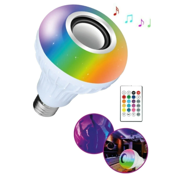 QASUL Bluetooth Hoparlör Rgb Ledli Lamba Kumandalı Müzik Çalar Ampul Renkli Ampul ürün görseli 1