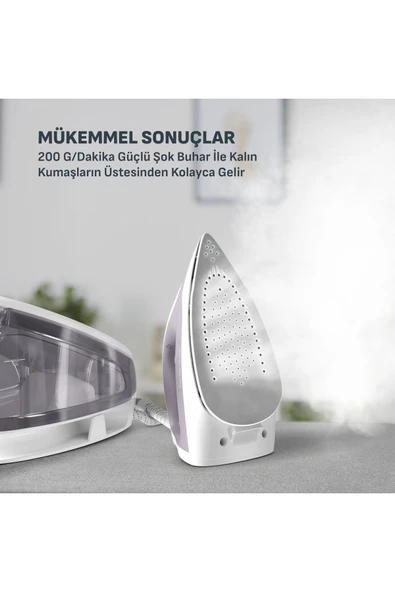 TEFAL SV4111 Express Mini 110 gr Sürekli ve 200 gr Şok Buharlı 2170 Watt Buhar Kazanlı Ütü - Resim 6