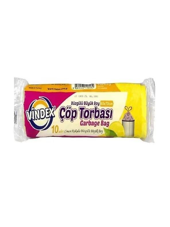 VİNDEX LİMON KOKULU BÜZGÜLÜ ÇÖP TORBASI ORTA BOY ürün görseli 1