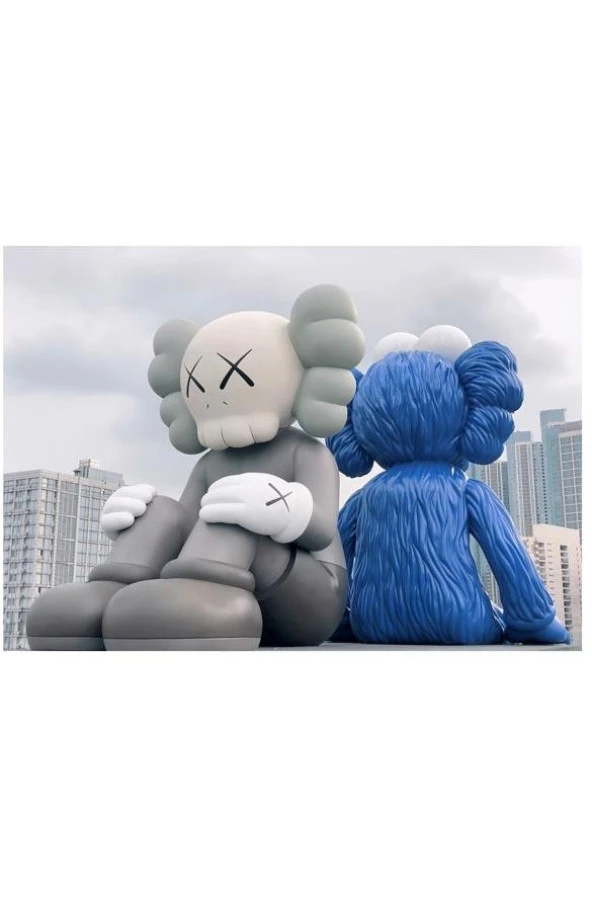LAMEDORE KAWS KARL AND FROG KRISTAL TABLO 2  100*70 ürün görseli 1