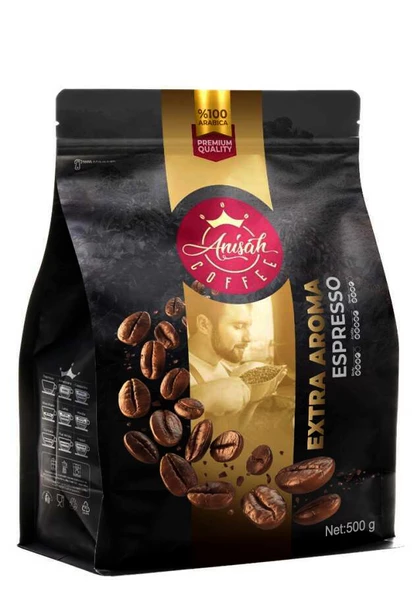 ANISAH COFFEE ESPRESSO EXTRA AROMA KOYU KAVRULMUŞ ÇEKİRDEK 500 GR ürün görseli 1