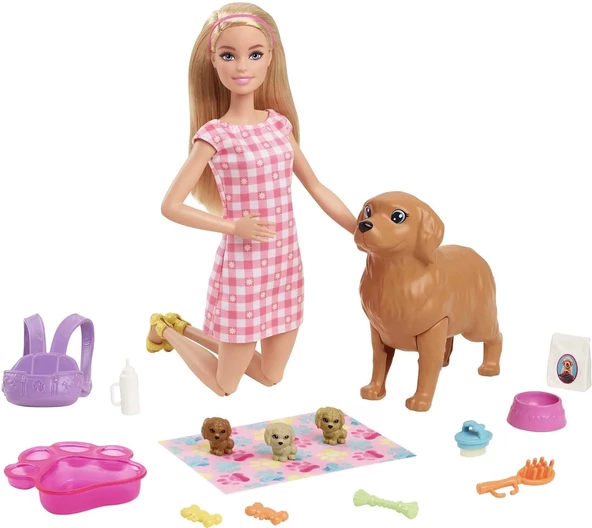 Barbie ve Yeni Doğan Köpekler Oyun Seti, 3 yaş ve üzeri, HCK75 ürün görseli 1