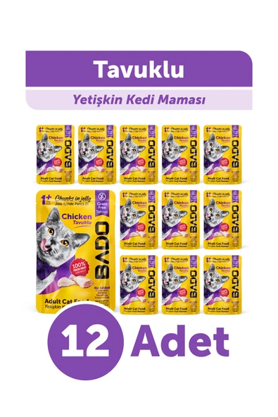 Bado Yetişkin Yaş Kedi Maması Tavuk Etli 85Gr 12'li ürün görseli 1