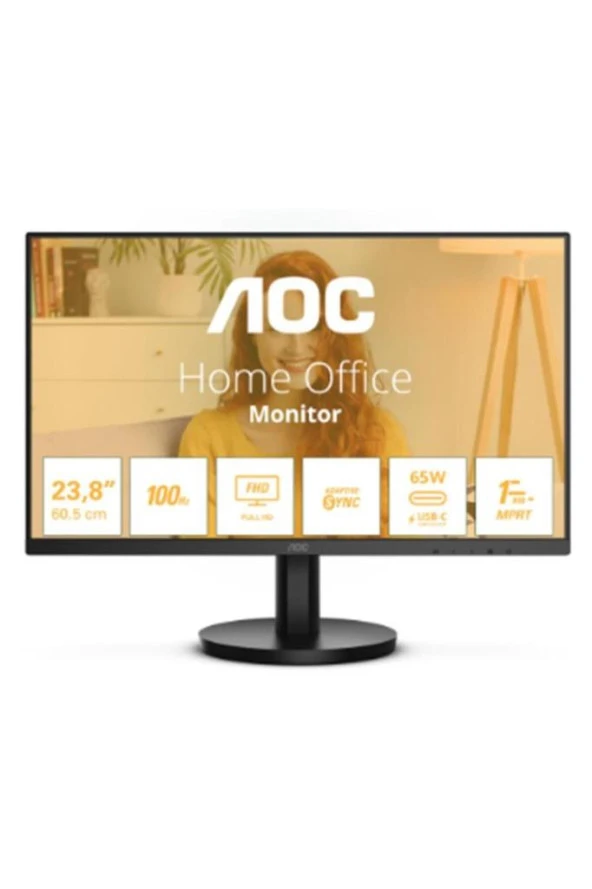 Aoc 24B3CA2 23.8 IPS 1ms 100MHZ 1xhdmı 1xusb 3.2 Type-C Fhd 1920X1080 Hoparlör Vesa Siyah ürün görseli 1