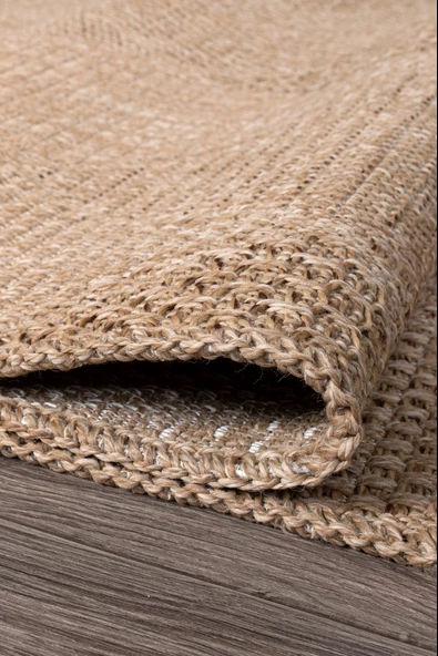 Rusticana 3102 Naturel Jüt Halı Modern Örme Kilim - Resim 3