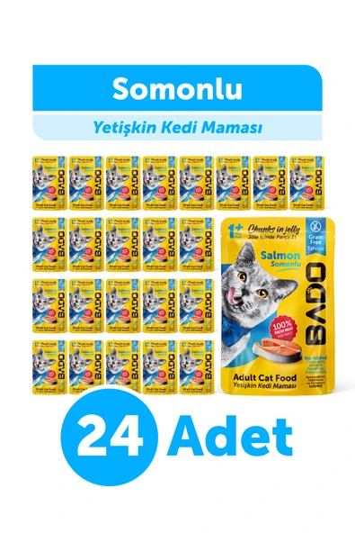 Bado Yetişkin Yaş Kedi Maması Somonlu 85Gr 24'lü ürün görseli 1