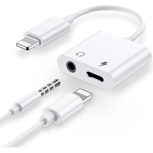 Lightning To 3.5 mm Adaptör Tüm iPhone Modelleriyle Uyumlu, Hem Müzik Hem Şarj İkisi Bir Arada ürün görseli 1