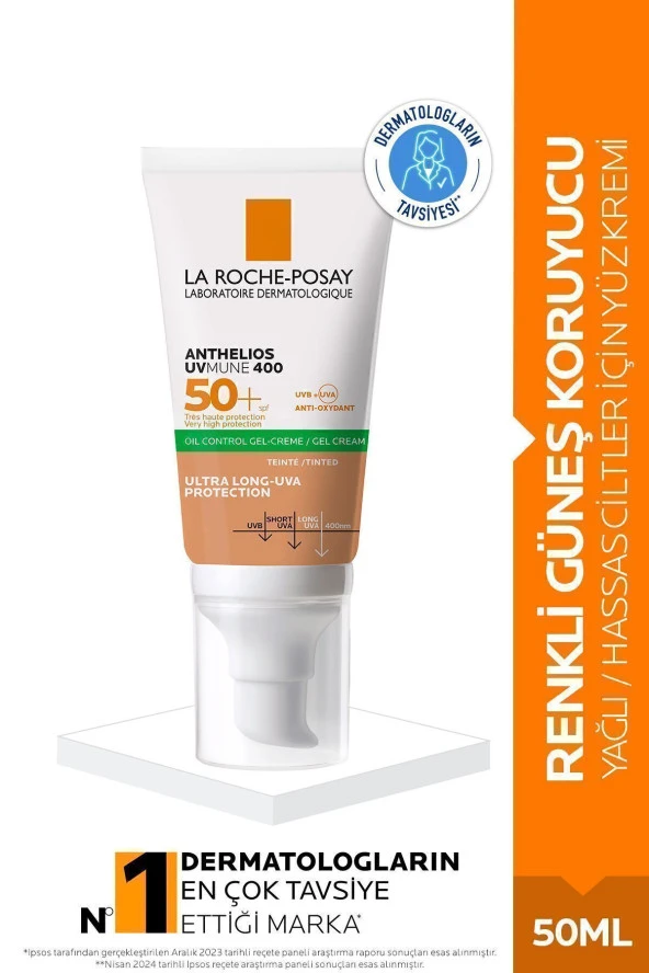 La Roche Posay Anthelios XL Anti-Shine Tinted Dry Touch Gel Cream SPF50+ 50 ml ürün görseli 1