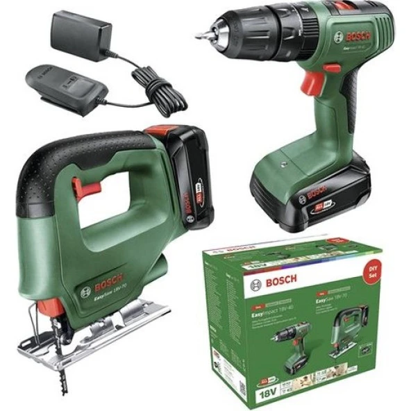 Bosch Akülü Darbeli Matkap Dıy Set Easyımpact 18V-40 + Easysaw 18V-70 - 0 603 9D8 10A ürün görseli 1