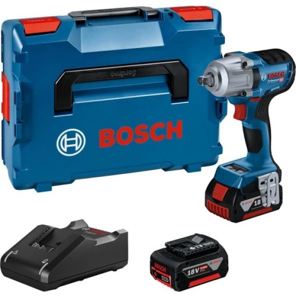 Bosch Gds 18V 450 Pc Tork Hafızalı Akülü Darbeli Somun Sıkma Makinesi 2 X 4Ah Procore ürün görseli 1
