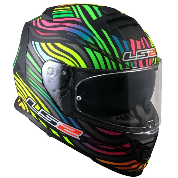 LS2 SSTORM 2 POWER MAT SİYAH-GÖKKUŞAĞI KASK - Resim 5