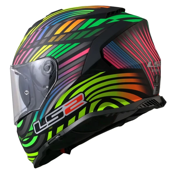 LS2 SSTORM 2 POWER MAT SİYAH-GÖKKUŞAĞI KASK - Resim 3