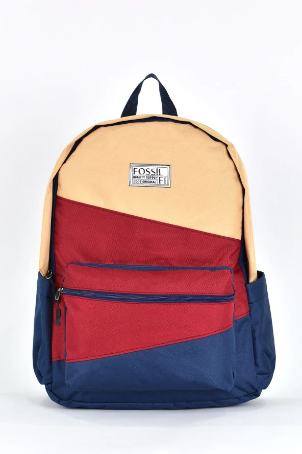 Fossil Unisex Çok Gözlü Günlük Seyahat Okul Sırt Çantası Bordo 9507 ürün görseli 1