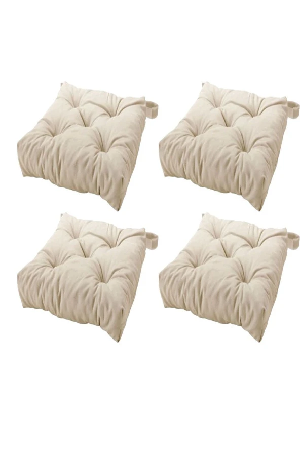 Malında Sandalye Minderi Ekru 4 Adet 40/35x38x7 Cm ürün görseli 1