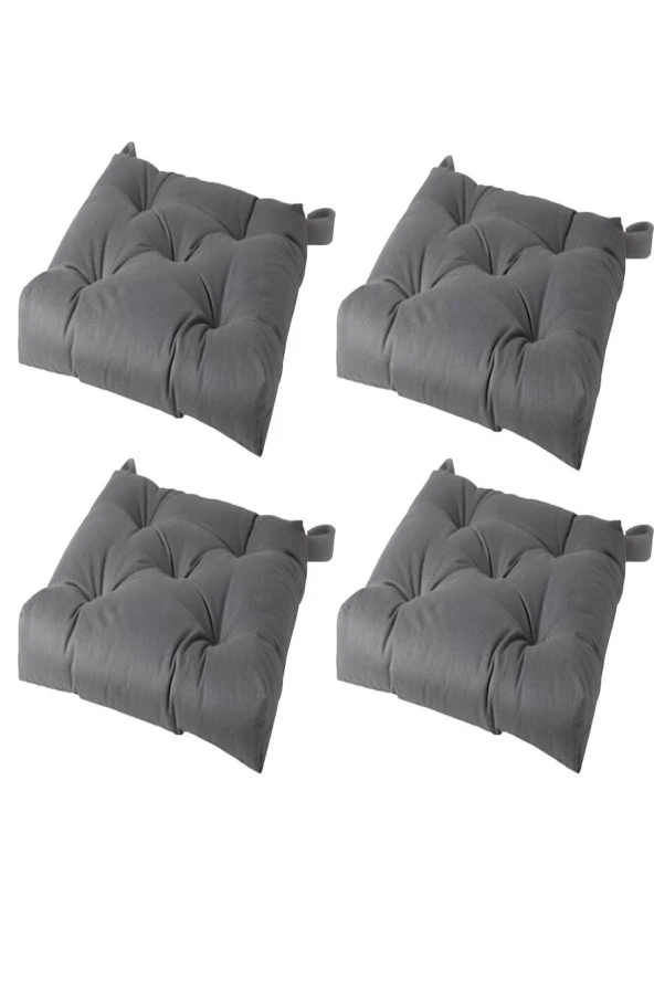 Gri Sandalye Minderi 4 Adet 40/35x38x7 cm ürün görseli 1
