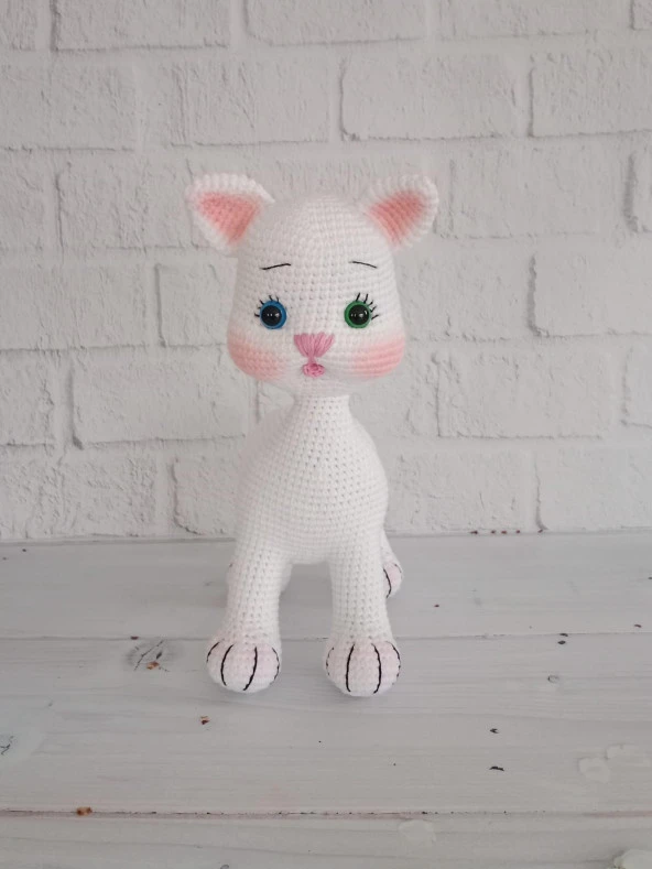Tatlı Pisicik Amigurumi Organik Oyuncak - Resim 3