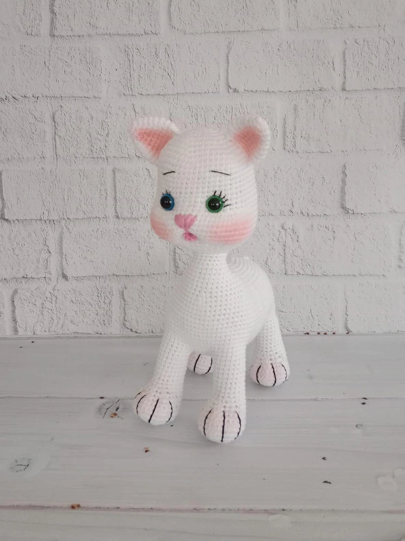 Tatlı Pisicik Amigurumi Organik Oyuncak - Resim 4