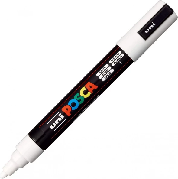 Uniball Posca 1.8-2.5mm Yuvarlak Uçlu Poster Markörü Beyaz / PC5M ürün görseli 1