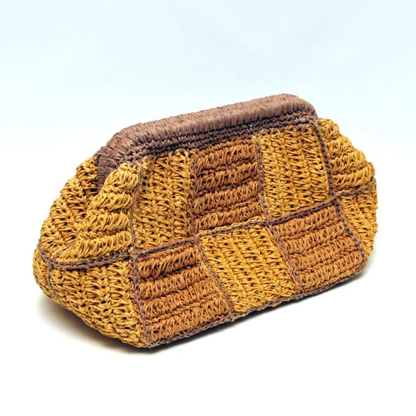 Handmade Kağıt İp Motifli Burslu Tasarım Çanta ürün görseli 1